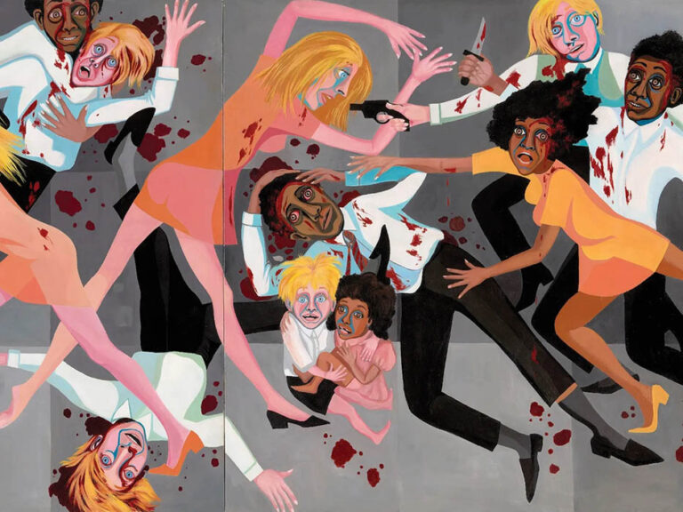 Faith Ringgold: "Mueren" (1967), de la serie "El pueblo americano".