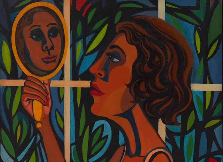 Faith Ringgold: "Mujer mirándose al espejo" (1966), fragmento.