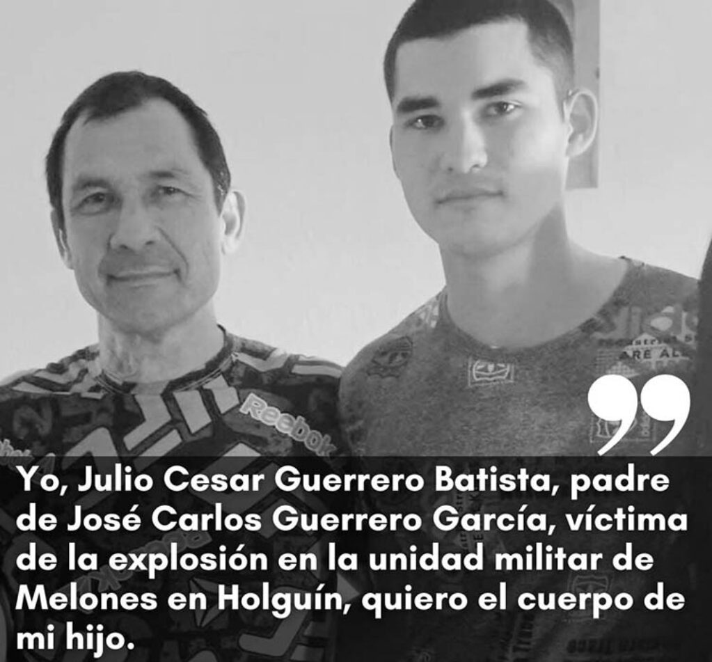 Julio César Guerrero Batista reclama el cuerpo de su hijo muerto en la explosión de Melones.