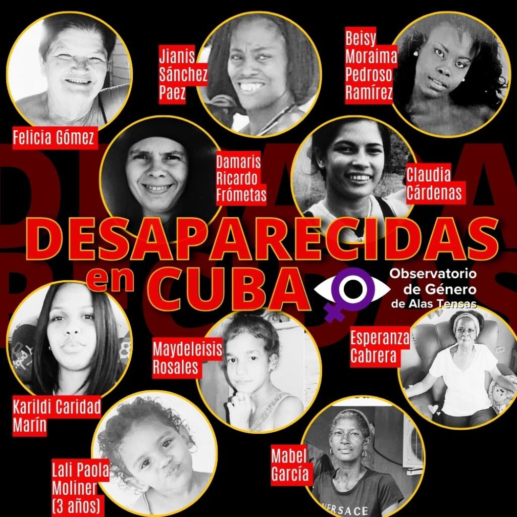 ilustración de mujeres desaparecidas en Cuba