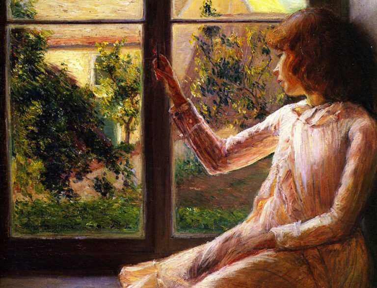 Lilla Cabot Perry: "Niña en la ventana" (1891), fragmento.