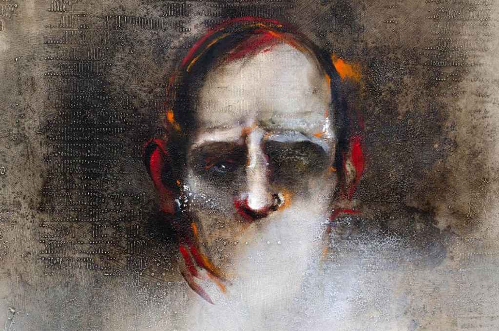 Anka Moldovan: "Hombre-grieta. Retina" (2023), detalle.