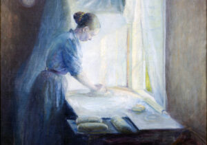 Charlotte Mannheimer: "Horneando pan" (1895), detalle.