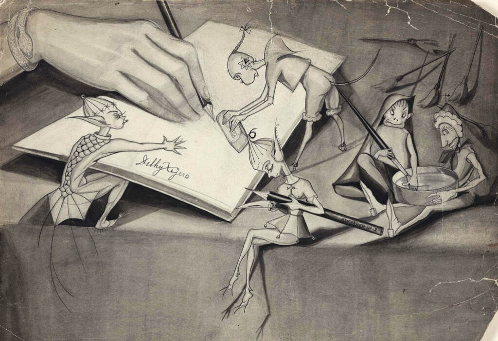 Delhy Tejero: dibujo de la serie "Las Brujas" (1930).