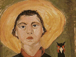 Flannery O'Connor: "Autorretrato" (1953), detalle.