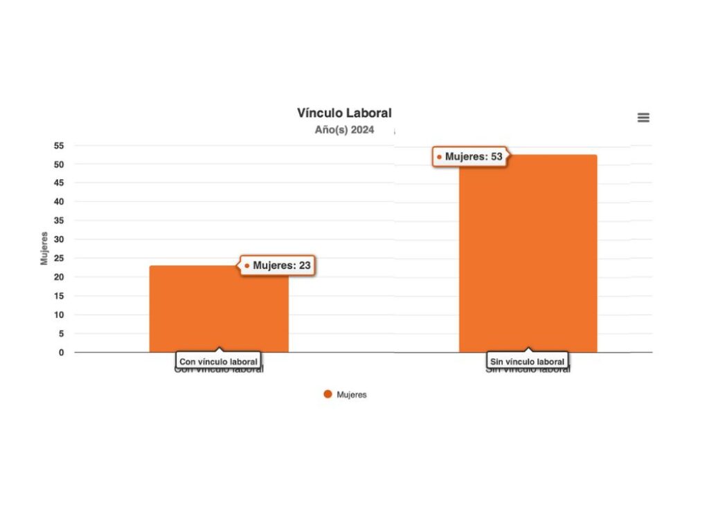 gráfico sobre el vínculo laboral de las víctimas de feminicidio