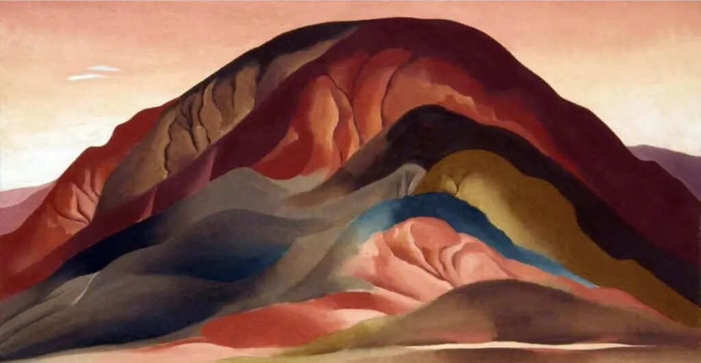Georgia O'Keeffe: "Colinas de óxido rojo" (1930).