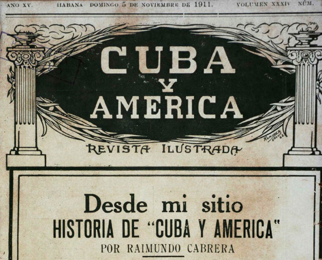 Portada de la revista "Cuba y América", fundada y dirigida por Raimundo Cabrera.