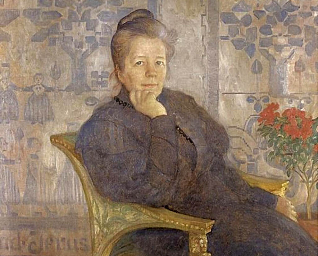 Carl Larsson: "Retrato de Selma Lagerlöf" (1908), detalle.
