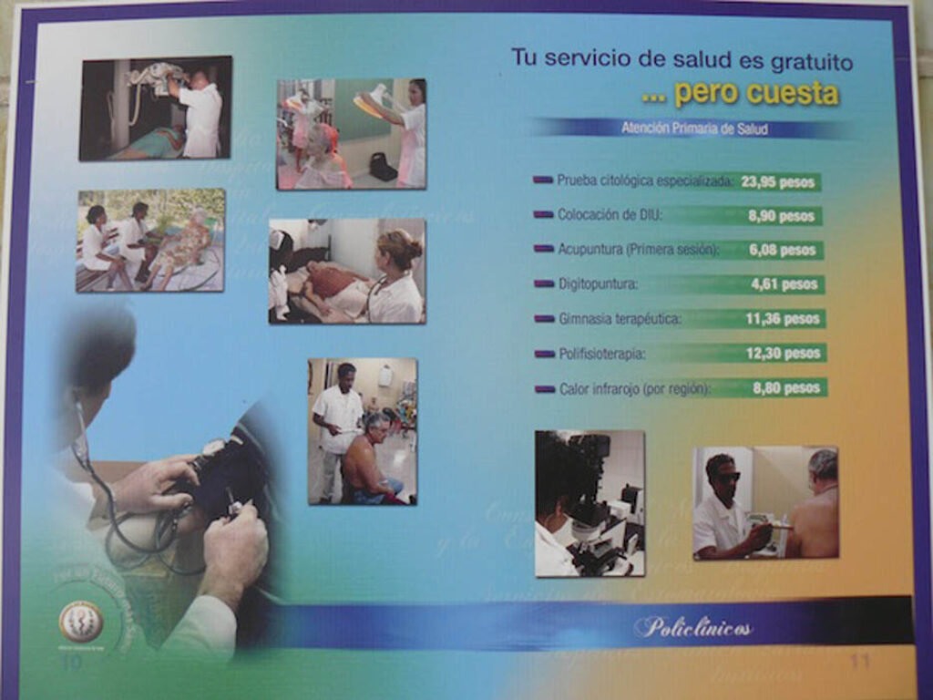 Cartel del Ministerio de Salud Pública en Cuba.