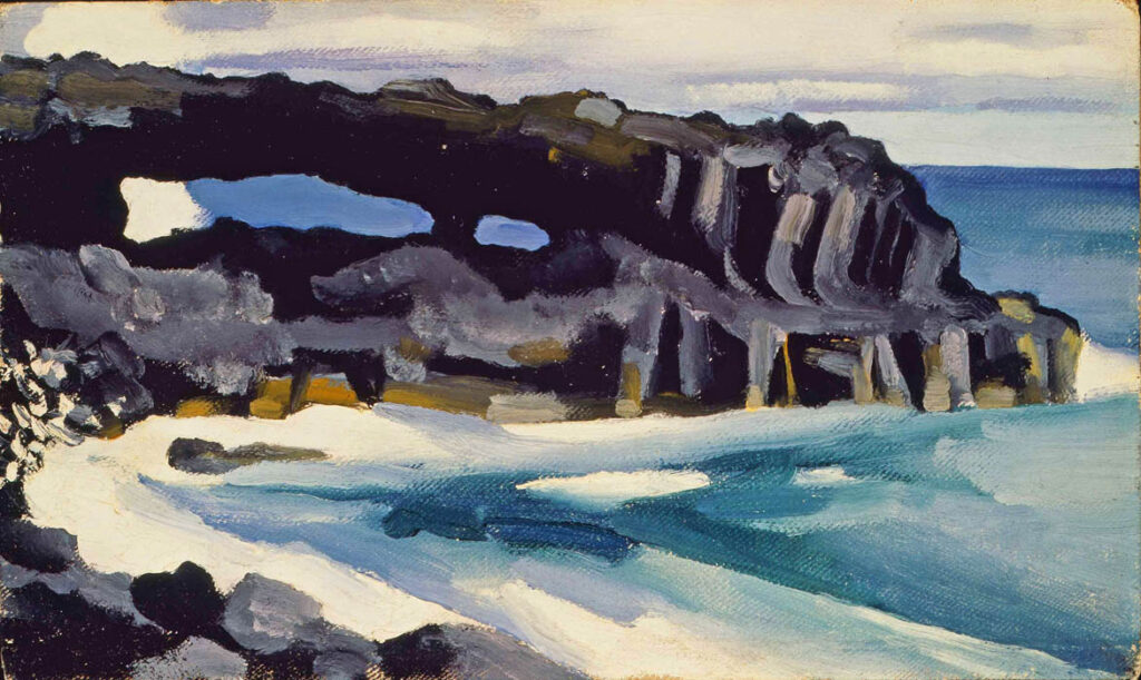 Georgia O'Keeffe: "Puente de lava negra, costa de Hana #1" (1939).