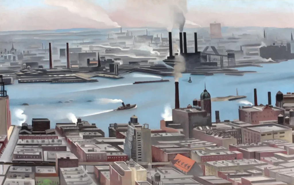 Georgia O'Keeffe: "East River desde el piso 30 del Hotel Shelton" (1928).