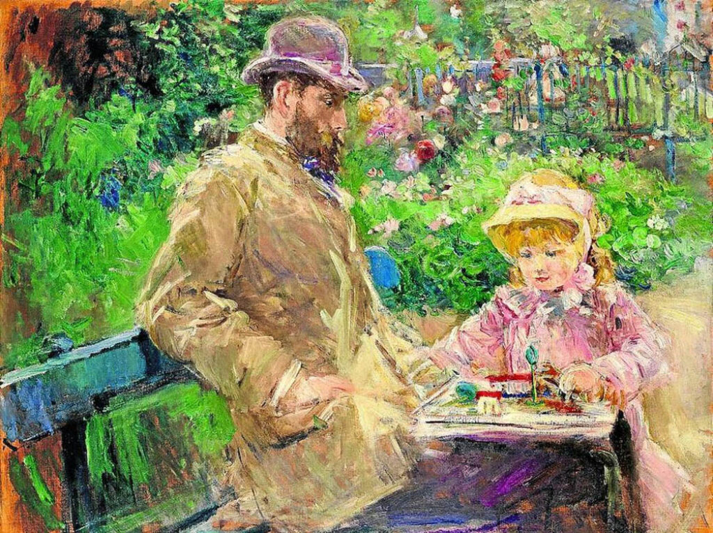 Berthe Morisot: "Eugène y su hija en Bougival" (1881).