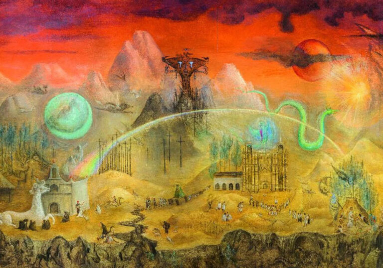 Leonora Carrington: "El mundo mágico de los mayas" (1964), detalle.