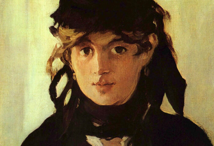 Édouard Manet: "Berthe Morisot con un ramo de violetas" (1872), detalle.