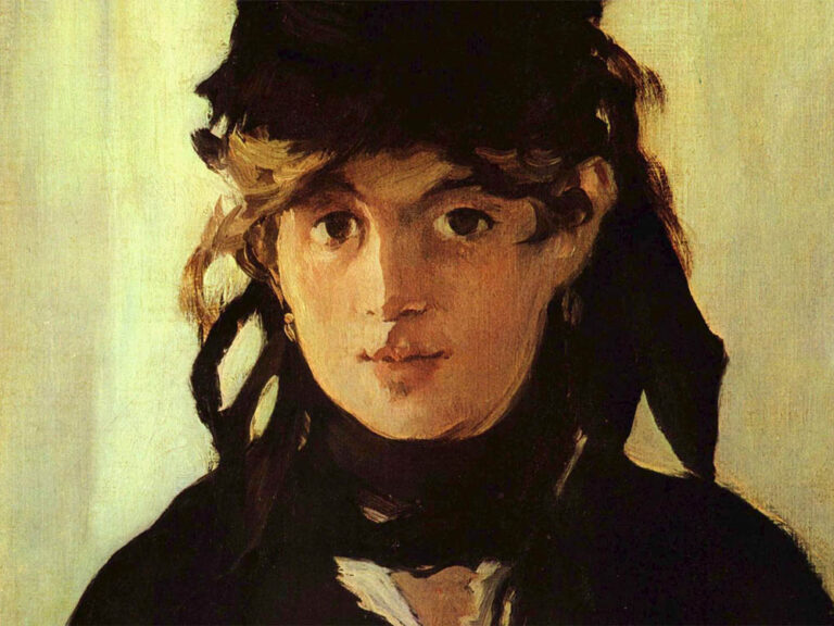 Édouard Manet: "Berthe Morisot con un ramo de violetas" (1872), detalle.