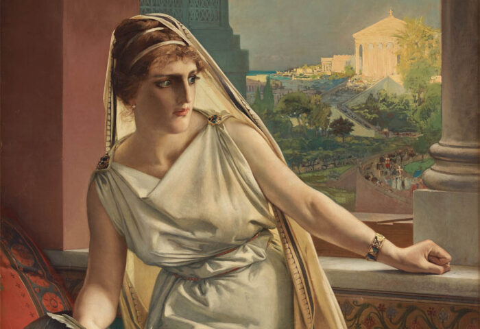 Julius Kronberg: "Hipatia" (1889), detalle.