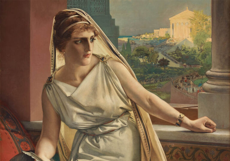 Julius Kronberg: "Hipatia" (1889), detalle.