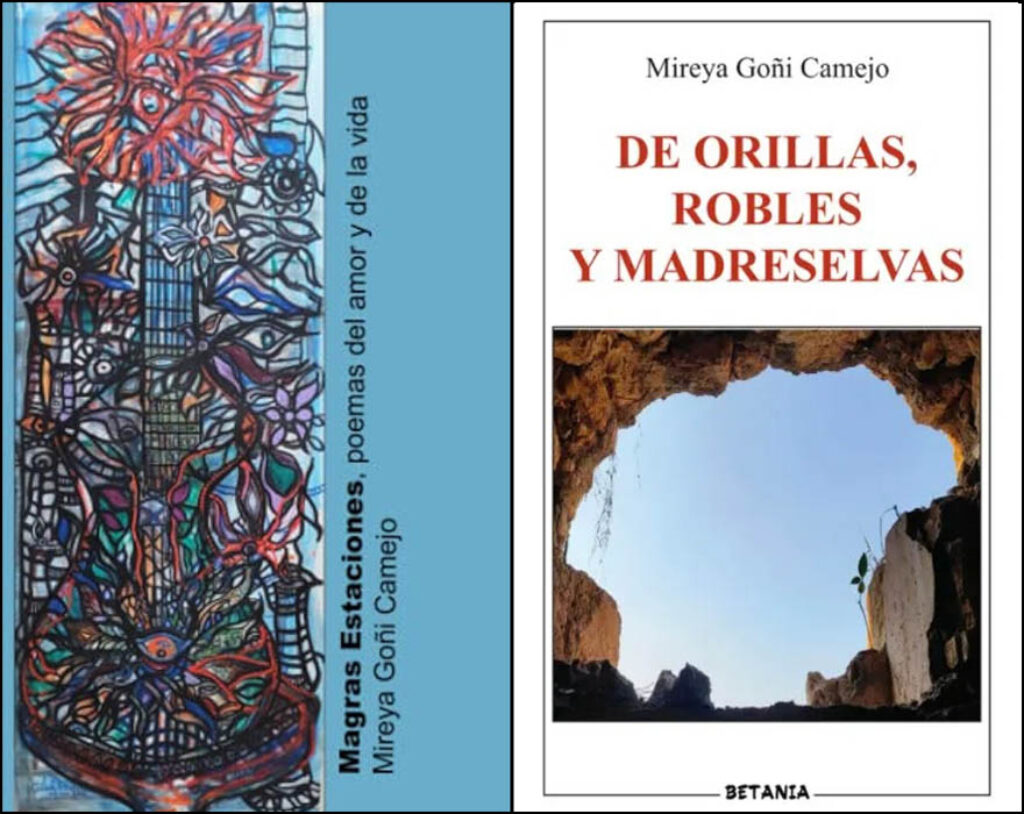 Cubiertas de los libros de poesía de Mireya Goñi Camejo.