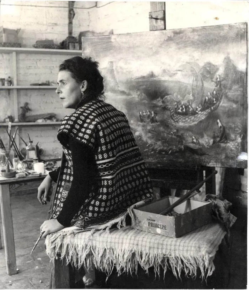Leonora Carrington en su estudio de Ciudad de México.