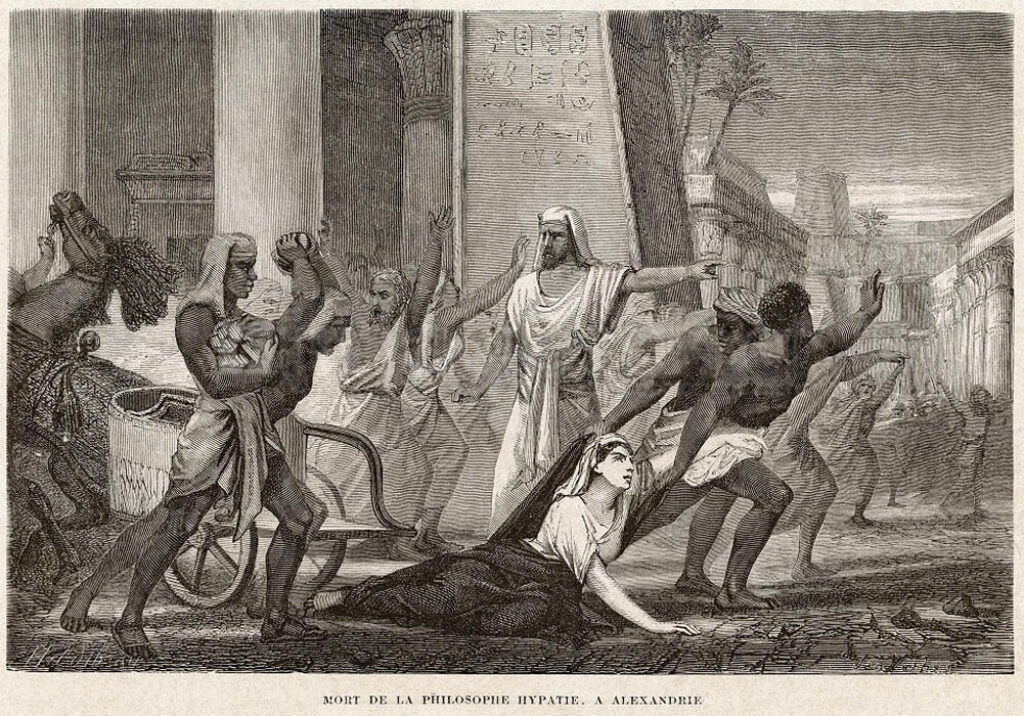 Louis Figuier: "Muerte de la filósofa Hipatia de Alejandría" (1866).
