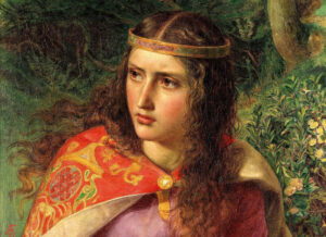 Frederick Sandys: "Reina Leonor" (1858), detalle.