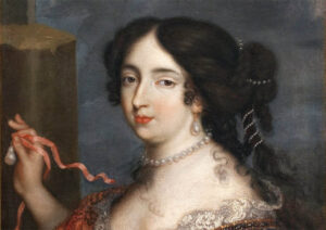 Pierre Mignard: "Retrato de Francisca d'Aubigné" (sin fecha), detalle.