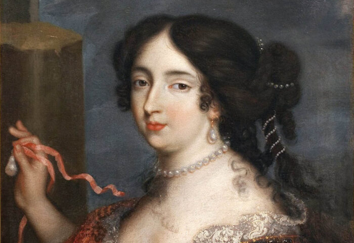 Pierre Mignard: "Retrato de Francisca d'Aubigné" (sin fecha), detalle.