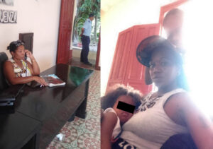 Yosleydis Rodríguez protesta en el gobierno provincial de Camagüey.