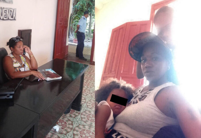 Yosleydis Rodríguez protesta en el gobierno provincial de Camagüey.