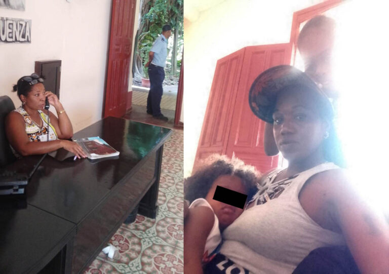 Yosleydis Rodríguez protesta en el gobierno provincial de Camagüey.