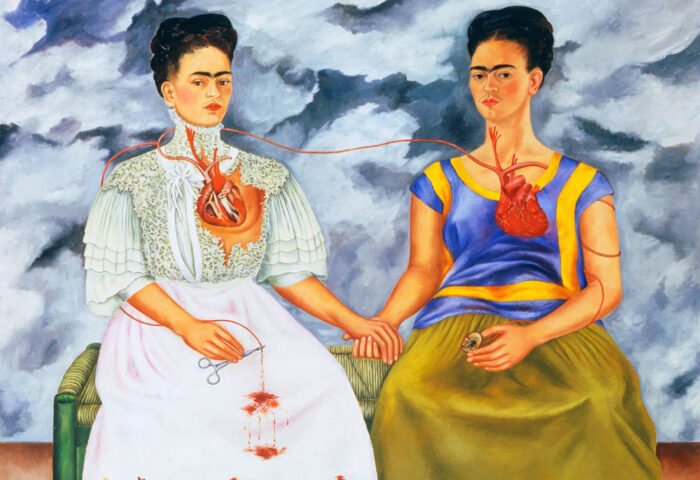 Frida Kahlo: "Las dos Fridas" (1939), detalle.