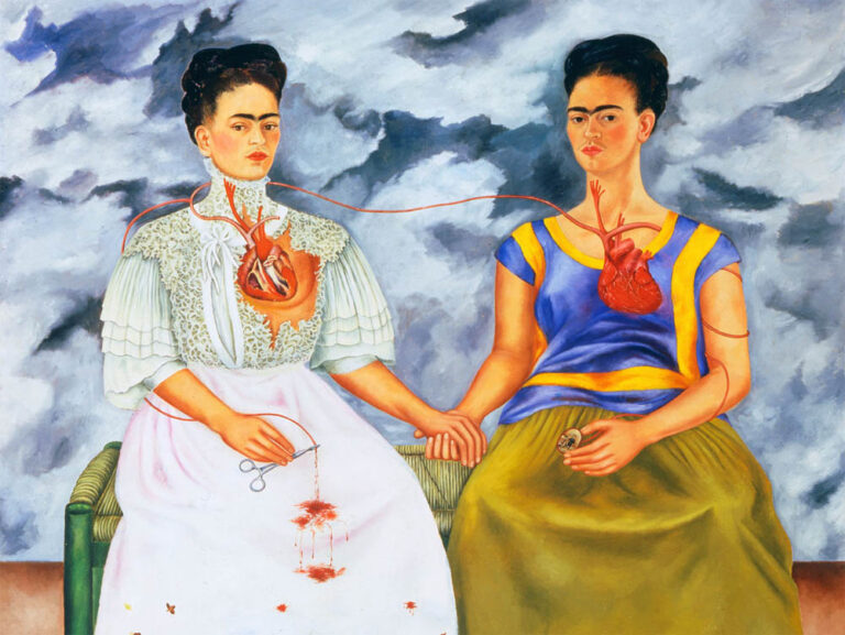 Frida Kahlo: "Las dos Fridas" (1939), detalle.