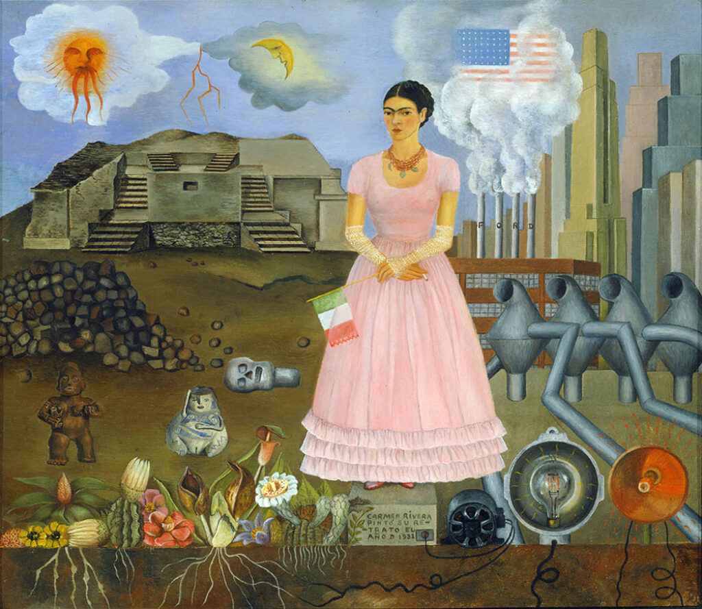 Frida Kahlo: "Autorretrato en la frontera de México y los Estados Unidos" (1932).