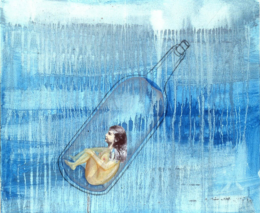 Sandra Ramos: "Mensaje en una botella III" (1999).