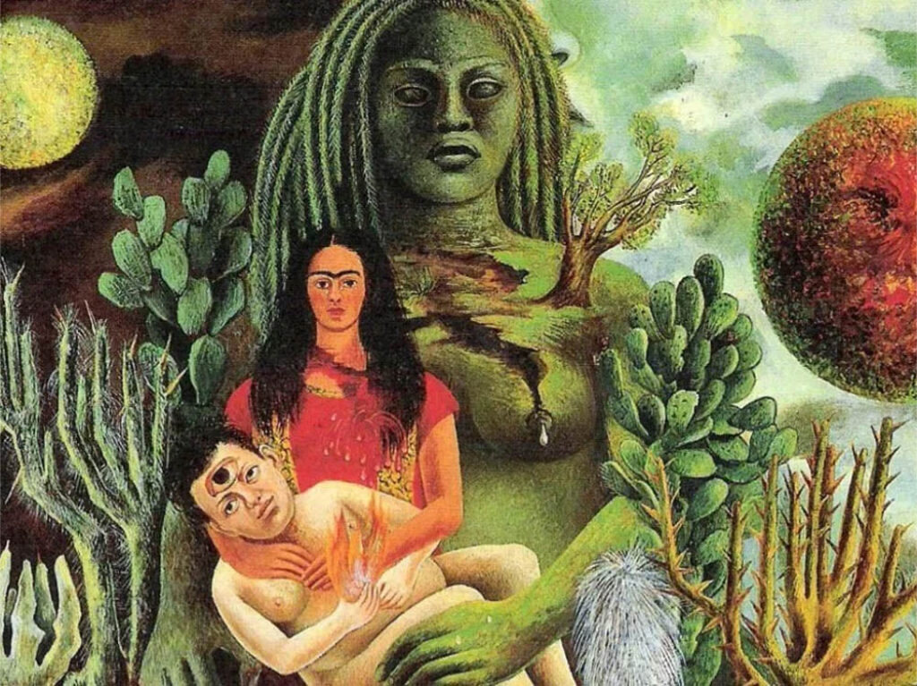 Frida Kahlo: "El abrazo de amor del universo" (1949), detalle.