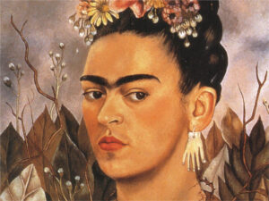 Frida Kalho: "Autorretrato dedicado al Dr. Eloesser" (1940), detalle.