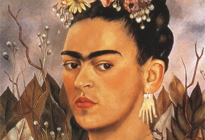 Frida Kalho: "Autorretrato dedicado al Dr. Eloesser" (1940), detalle.