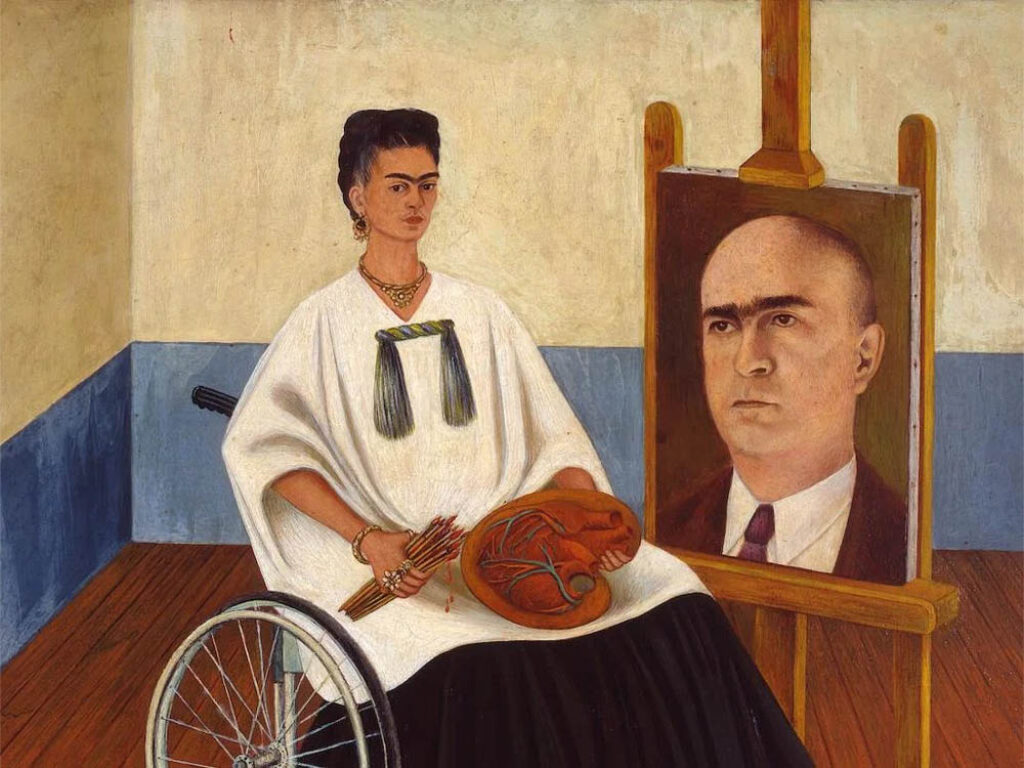 Frida Kahlo: "Autorretrato con el retrato del doctor Farill" (1951).