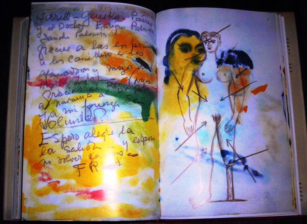 Páginas finales del diario de Frida Kalho.
