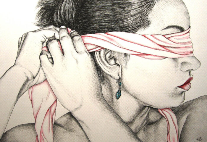 Elizabeth López Avilés: dibujo de la serie "Silenciosa pasión" (2012).