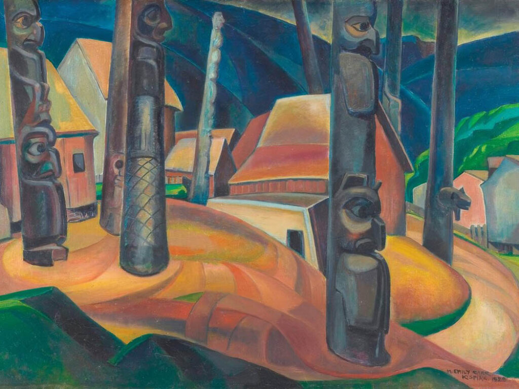Emily Carr: "Pueblo de Kispiox" (1929), detalle.