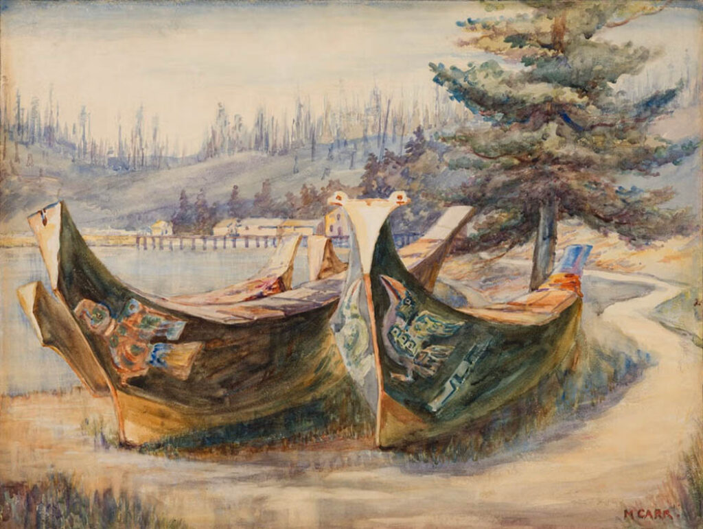 Emily Carr: "Canoas de guerra en Alert Bay" (ca 1908).