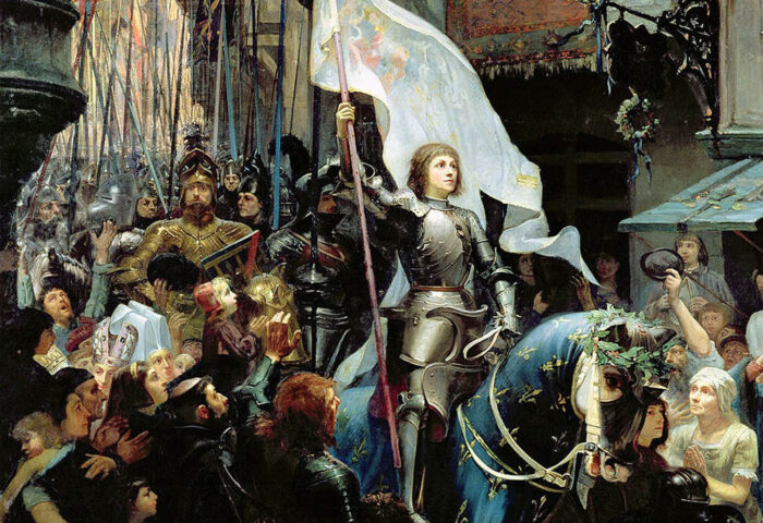 Jean-Jacques Scherrer: "Entrada de Juana de Arco a Orleans" (1887), detalle.