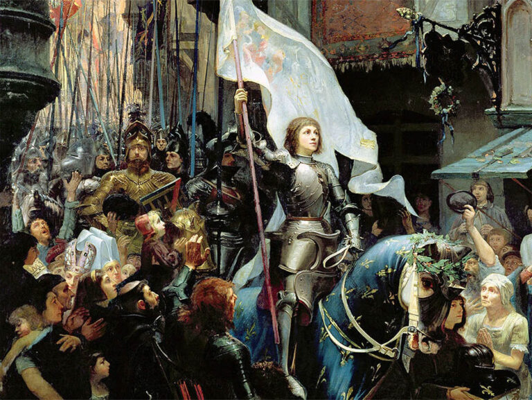 Jean-Jacques Scherrer: "Entrada de Juana de Arco a Orleans" (1887), detalle.