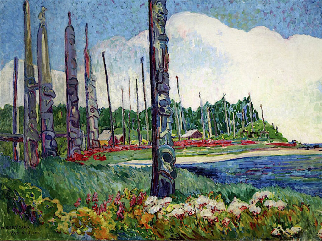 Emily Carr: "Tótems y árboles" (1912-1913), detalle.