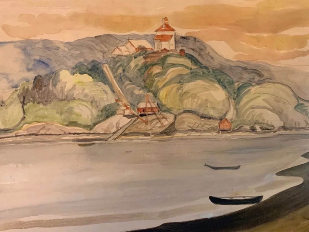 Emily Carr: "Faro de Nootka Sound" (sin fecha), detalle.