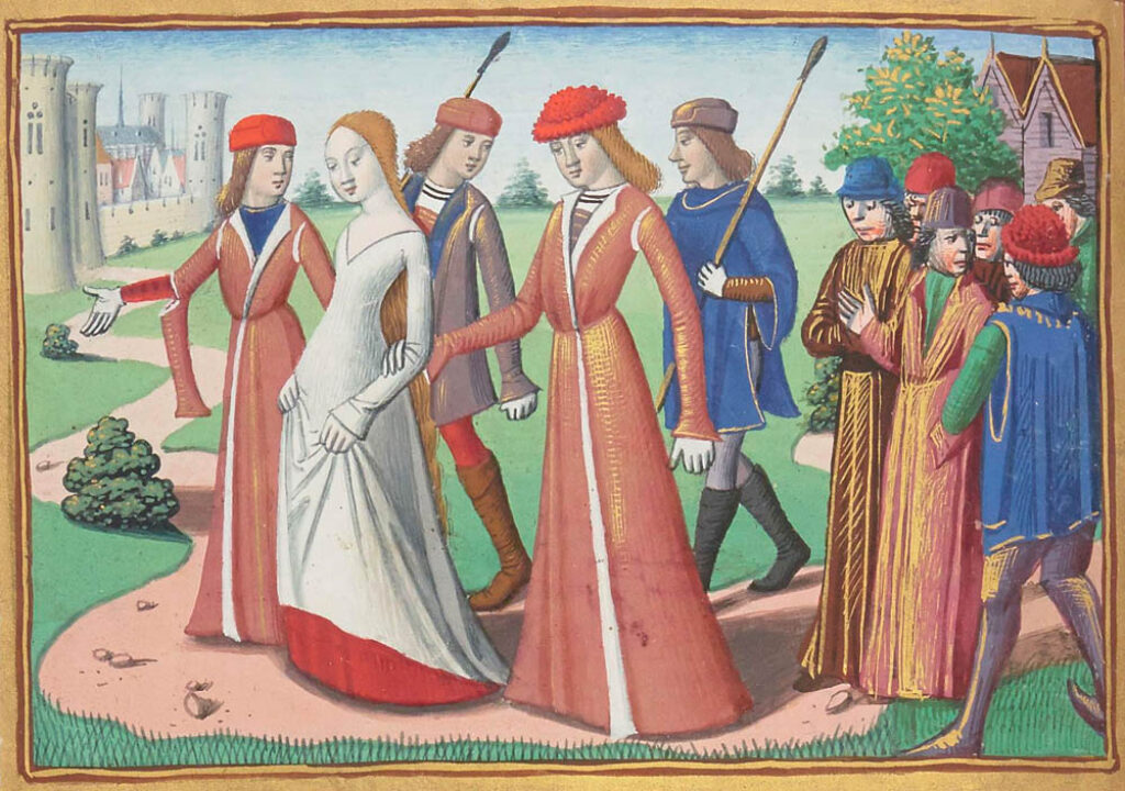 Juana de Arco conducida a Chinon (1484), grabado anónimo.