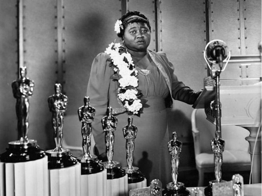 Hattie McDaniel en la entrega de los premios Oscar, en 1940.