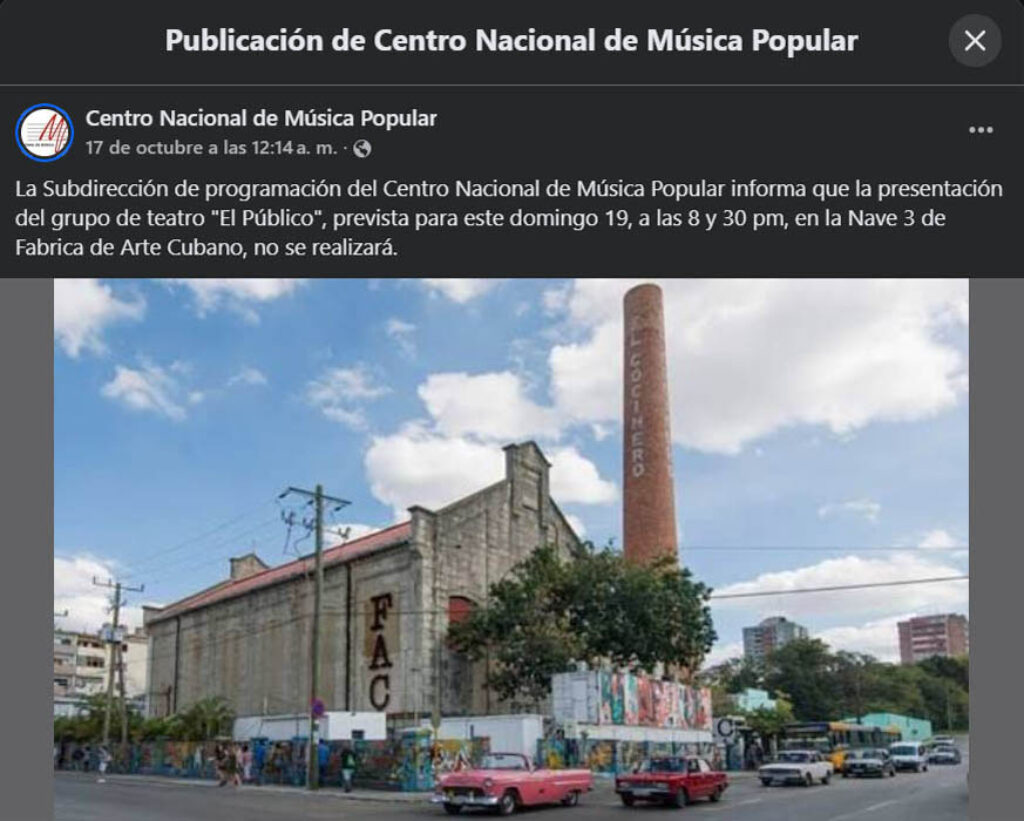 Censura en Cuba a la obra "Celia", del grupo de teatro El Público.
